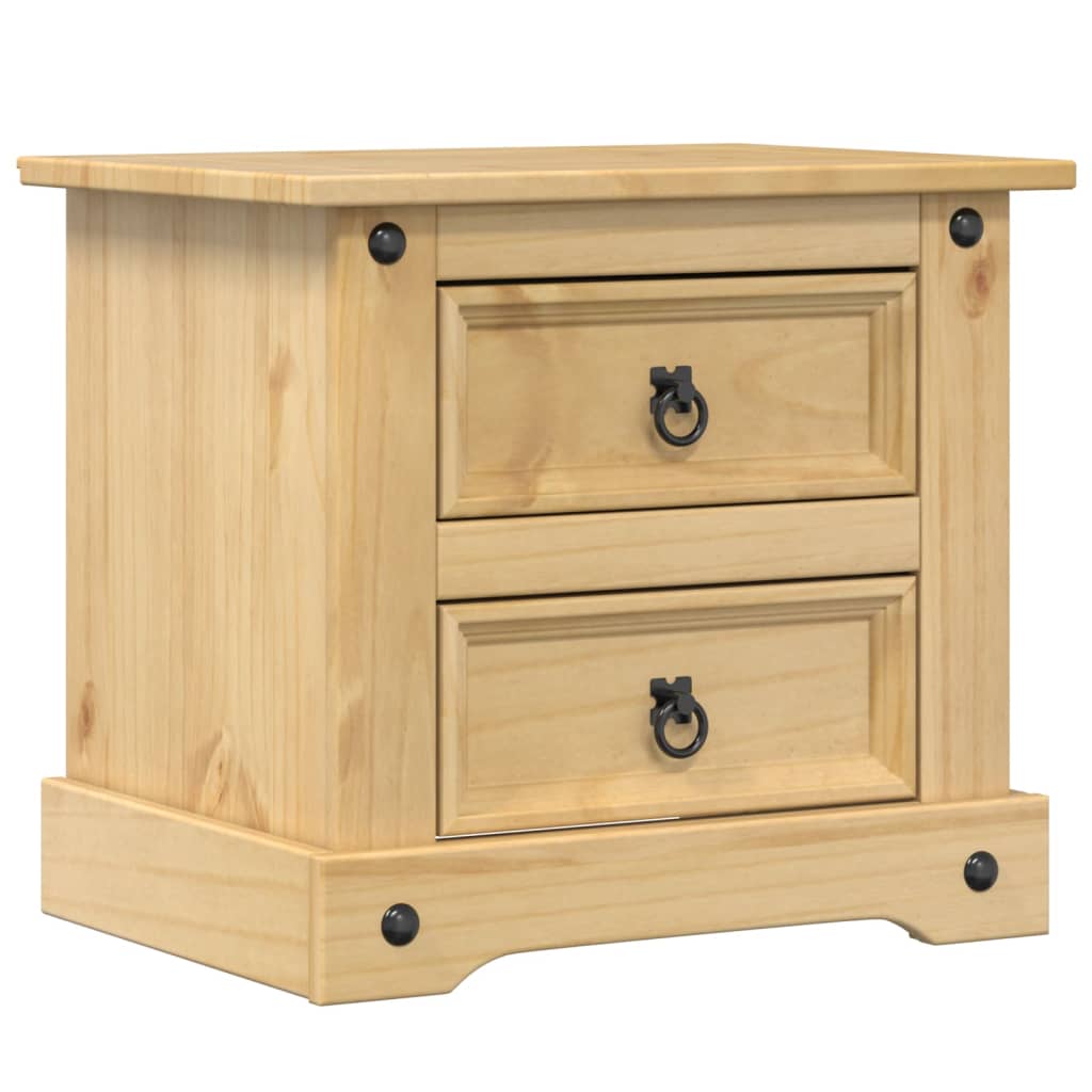Mesita de Noche Vidaxl Corona Madera Maciza de Pino 53x39x50 Cm