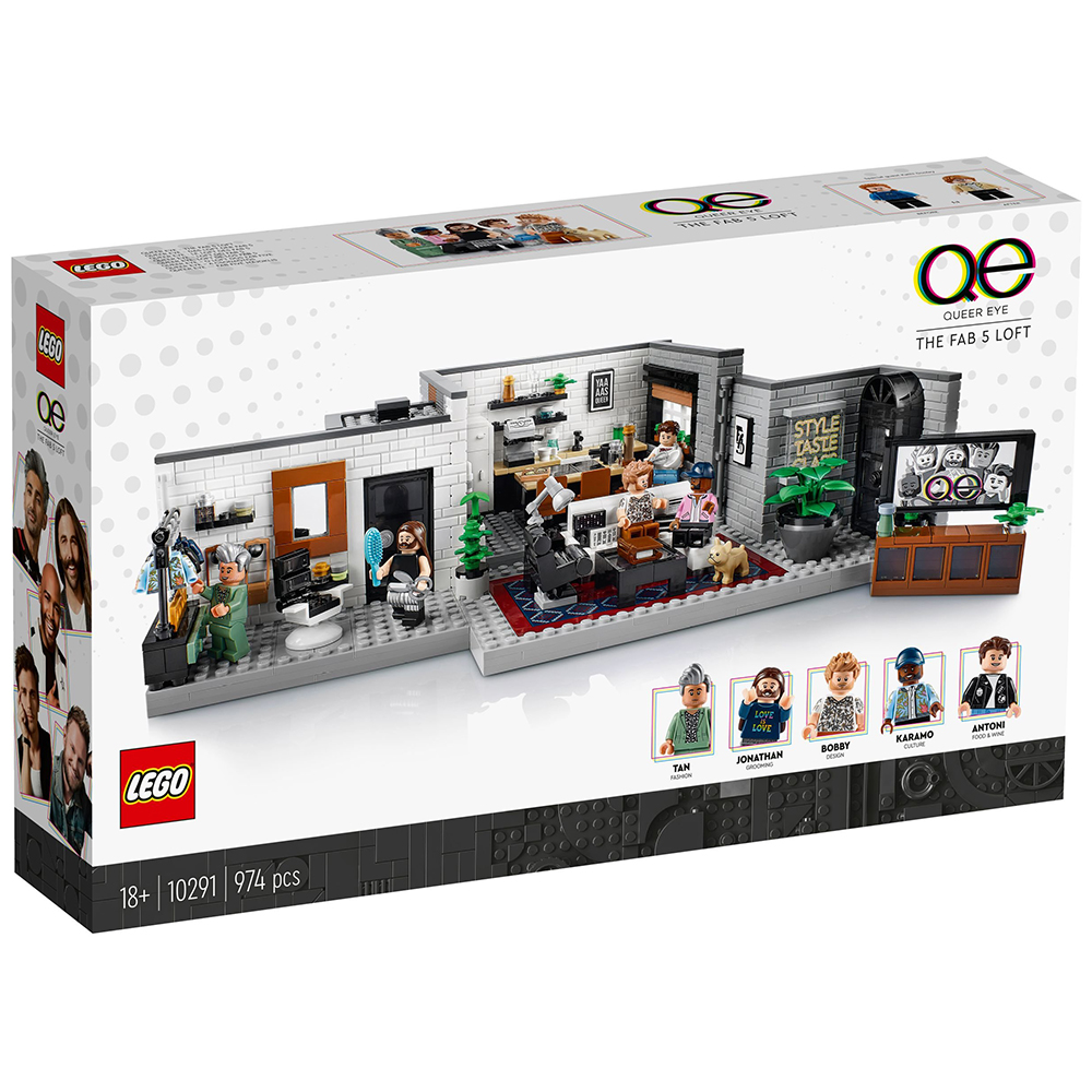 LEGO ICONS - QUEER EYE: LOFT DE LOS FAB 5, 10291, TIENDA CON LICENCIA OFICIAL, PRODUCTO CON LICENCIA OFICIAL, ENVIO 24-48 HORAS PENÍNSULA, PIEZAS, BLOQUES, BRICKS, JUGUETES, 100% ORIGINAL
