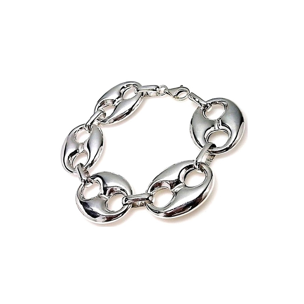 Pulsera plata ley 925m calabrote 19cm. grande liso continuo mujer