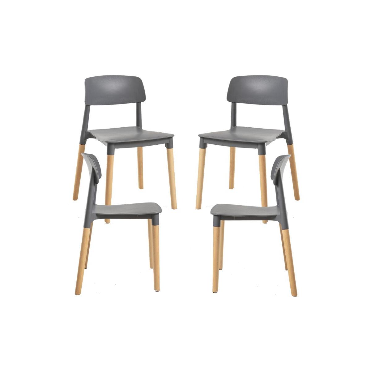 Regalos Miguel - Packs Sillas Comedor - Pack 4 Sillas Estin - Gris oscuro