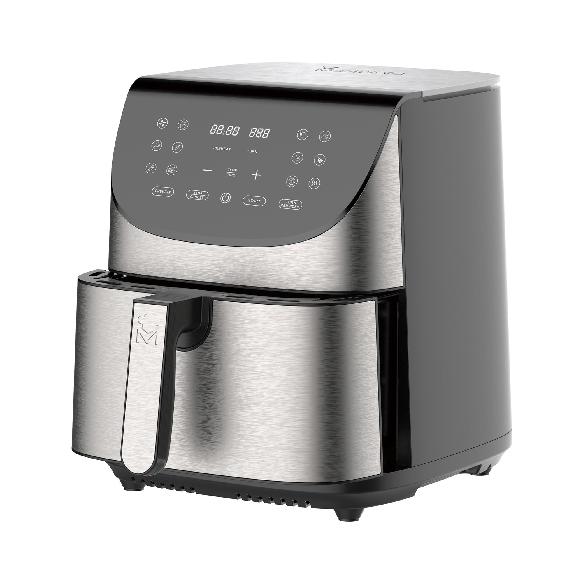 MasterPro ROCKET 700 - Freidora de Aire 1800W 7L - 12 Programas - Pantalla LED Táctil - Temperatura Ajustable - Recetario Online - Fácil Limpieza