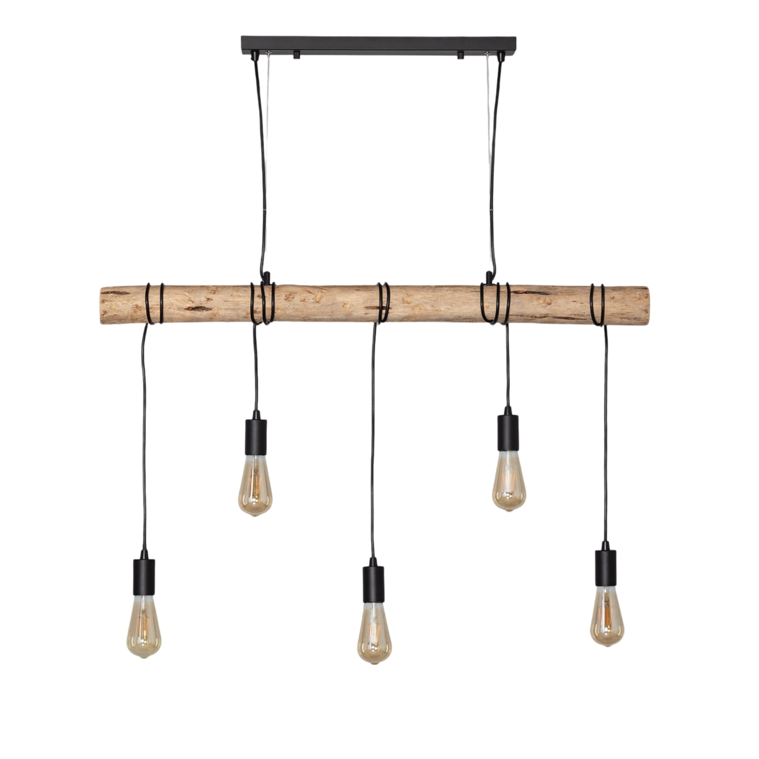 Ledkia Lámpara Colgante LED de Metal y Madera Yagis para Interiores