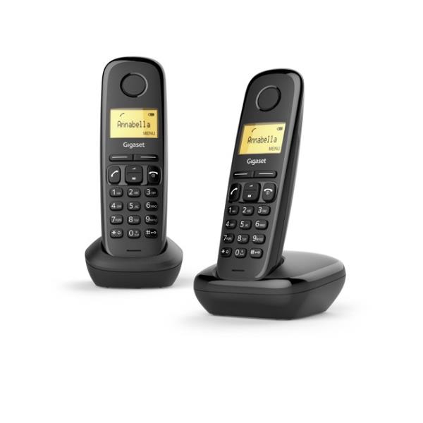 Gigaset A170 Duo Teléfono DECT/analógico Identificador de llamadas Negro