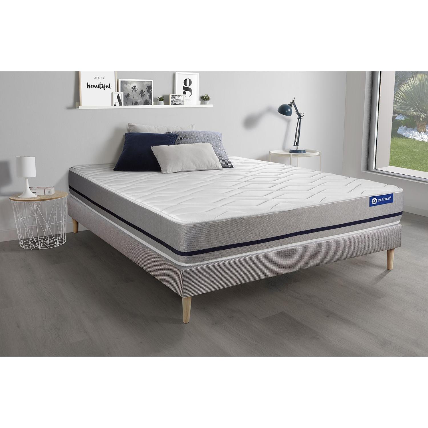 Pack colchón Actilatex soft 120x190cm + Somier, Látex y espuma viscoelástica, 3 zonas de confort
