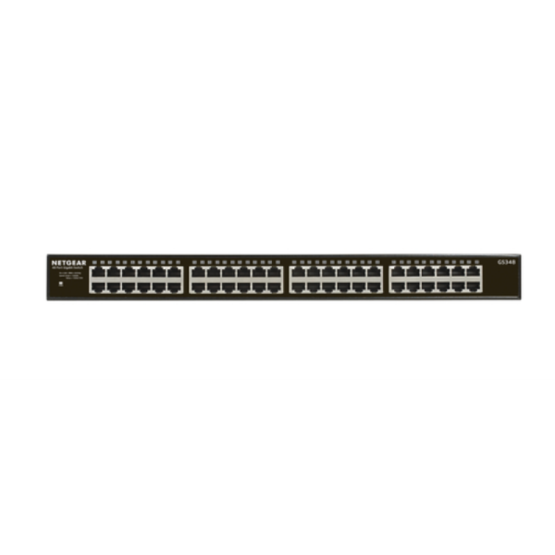 NETGEAR GS348 RM Conmutador No Administrado Gigabit Ethernet Montaje en Rack 48 Puertos