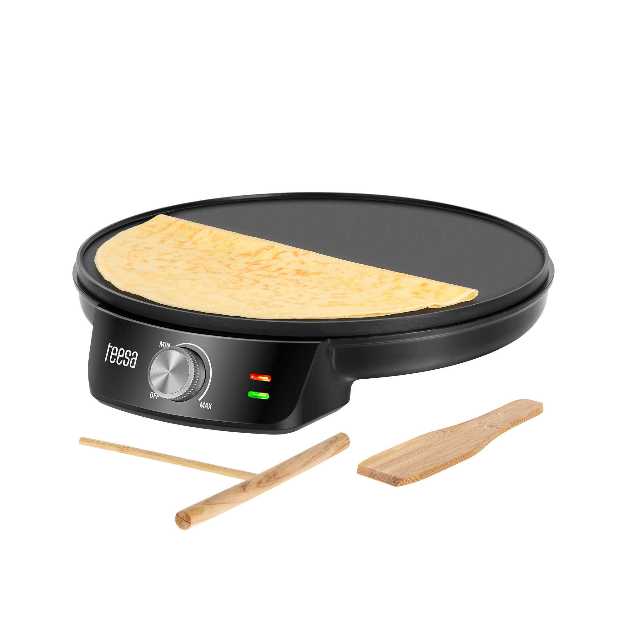 Máquina eléctrica para hacer panqueques Teesa de 30 cm y 1200 W, POTENTE