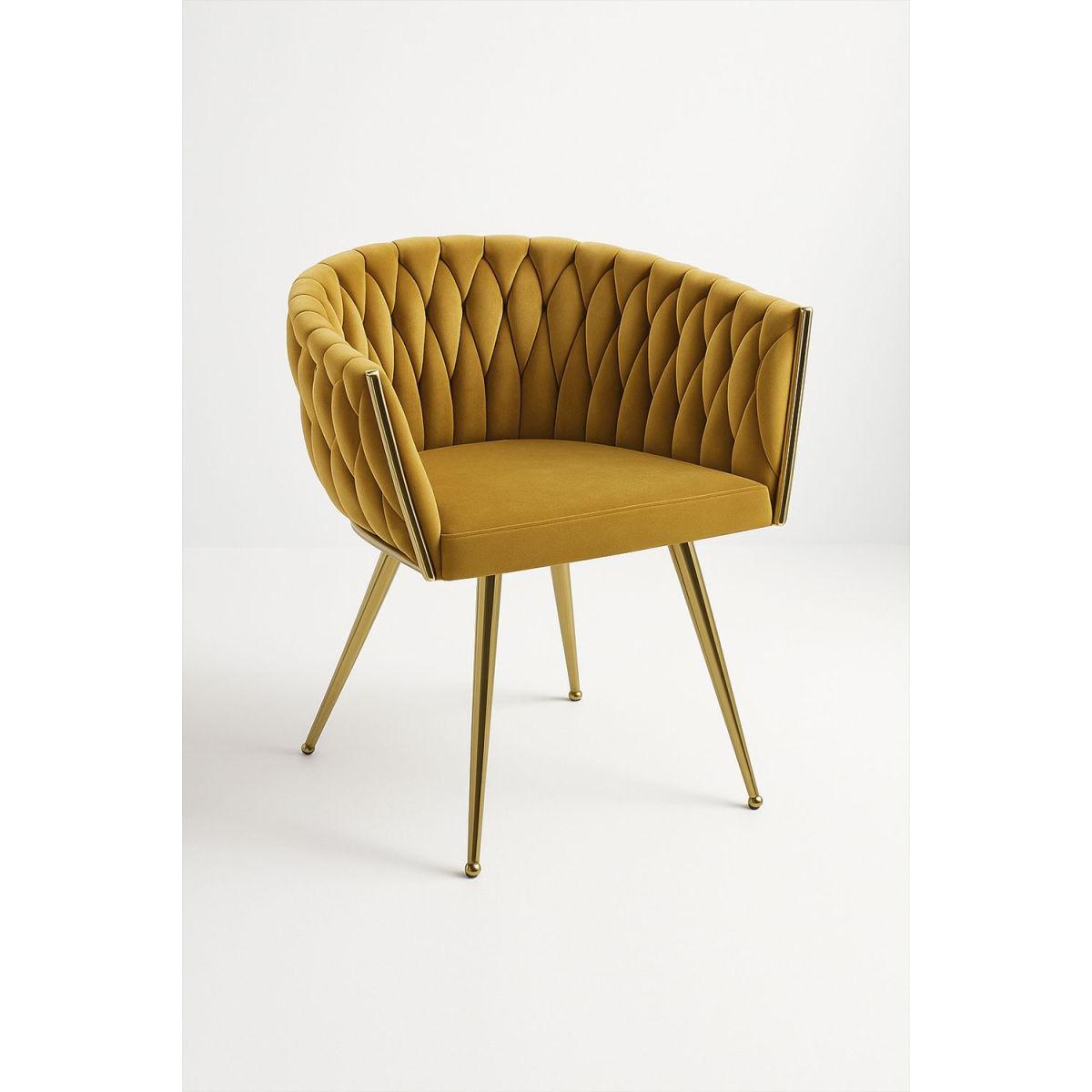 Regalos Miguel - Sillas Comedor - Silla Widny Golden Terciopelo - Mostaza