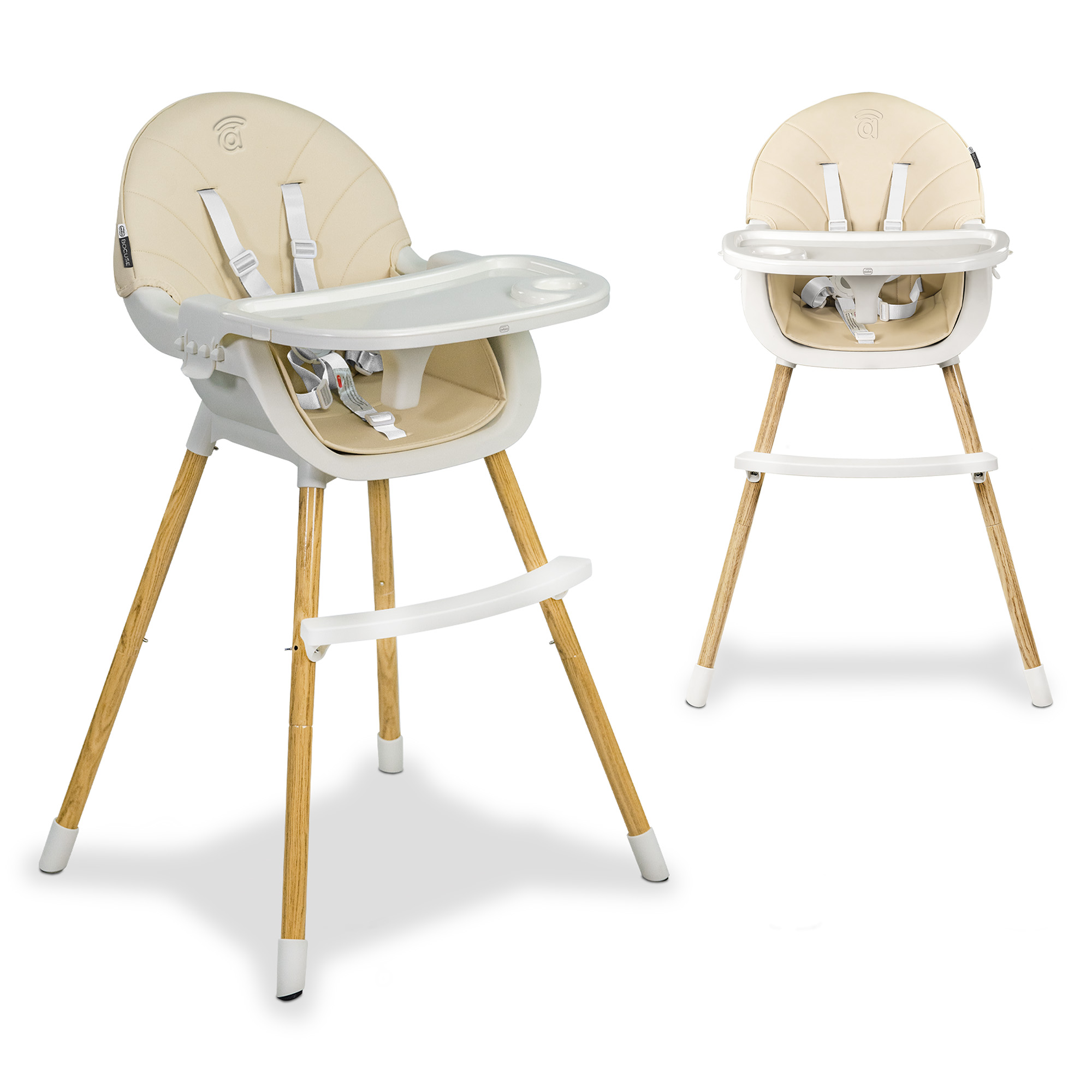 Asalvo Trona 2 en 1 Bocuse - Trona de Bebé Regulable en 3 Alturas, Con Reposapiés Ajustable, Respaldo Reclinado y Funda Fácil de Limpiar, Ideal para el Crecimiento y Comodidad de tu Pequeño