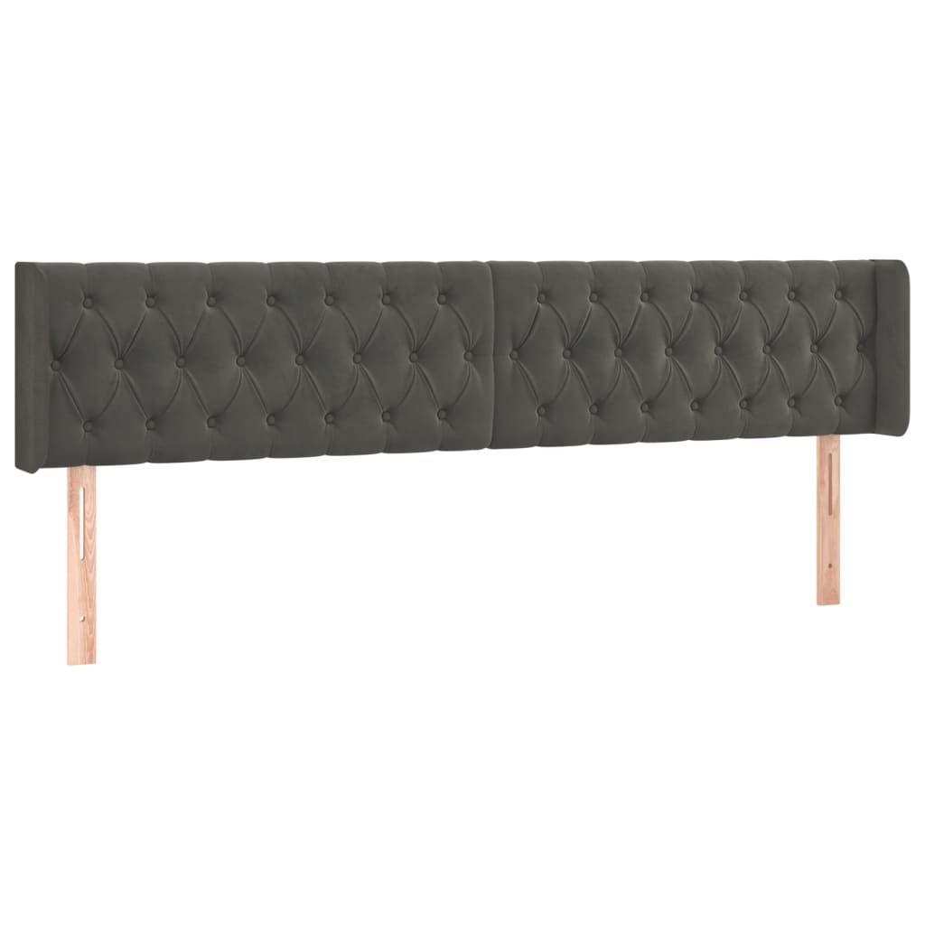 vidaXL Cabecero con LED de terciopelo gris oscuro 183x16x78/88 cm