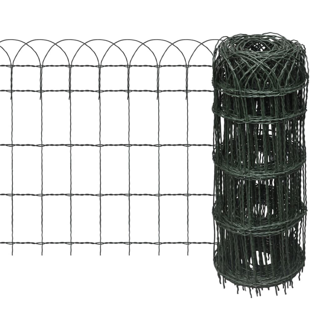 vidaXL Cerca para Césped Hierro Recubierto en Polvo Valla Bordura Dimensiones 10 x 0.4 m,  10 x 0.65 m,  25 x 0.4 m y mas