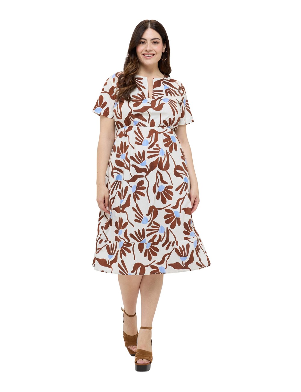 Fiorella Rubino - Vestido línea A con estampado