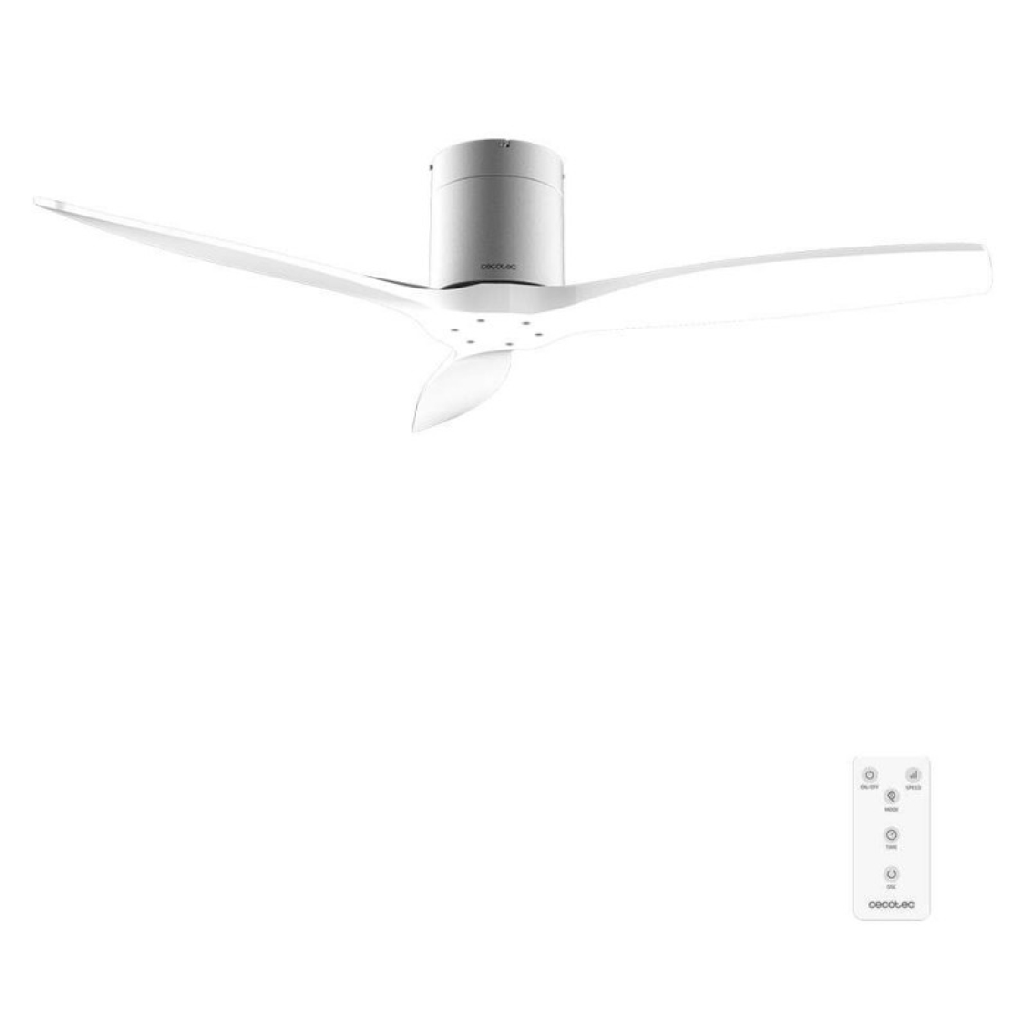 Cecotec Ventilador de Techo con Mando a Distancia de 52" EnergySilence Aero 5400 Classic Iron&White. Motor DC 40W, 3 Aspas