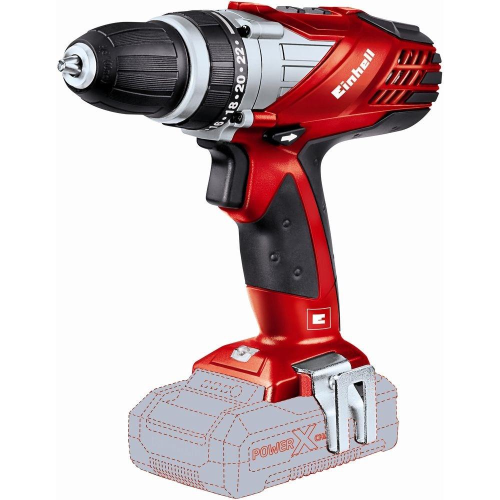 Einhell Taladro Atornillador a Batería - TE-CD 18 Li Brushless Solo Power X-Change, Iones de Litio, Par de 60 Nm, Motor Sin Escobillas, Mandril de Metal de 13 Mm, Sin Batería Ni Cargador