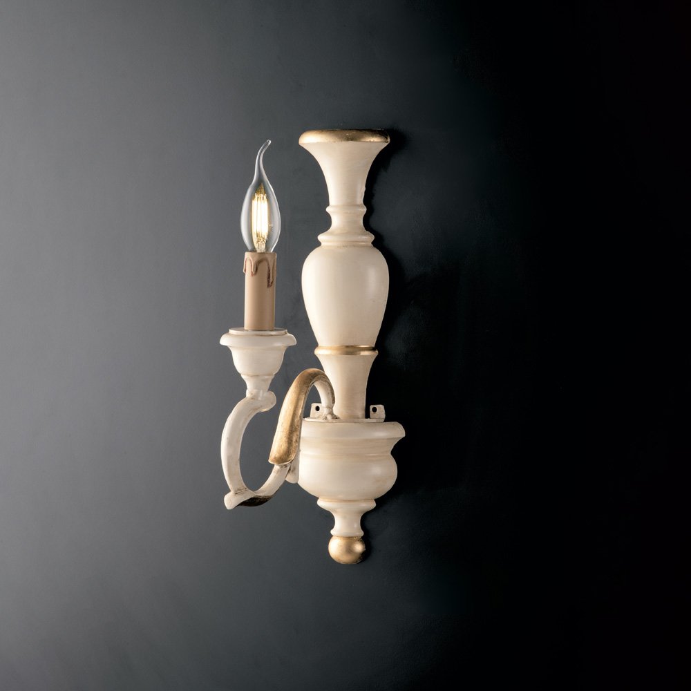 Apliques Shabby Chic Fiorenza Marfil Oro 1 Luz E14