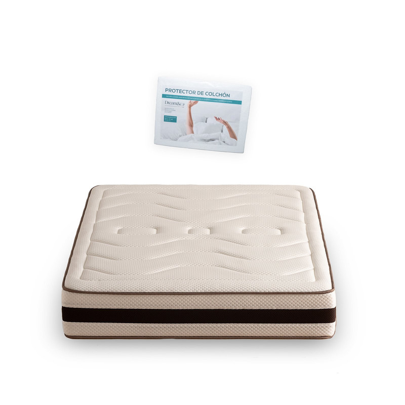 Dream&co – Pack Colchón HYPNA Viscoelástico 26 cm Alta Gama + Protector Algodón Rizo Ajustable