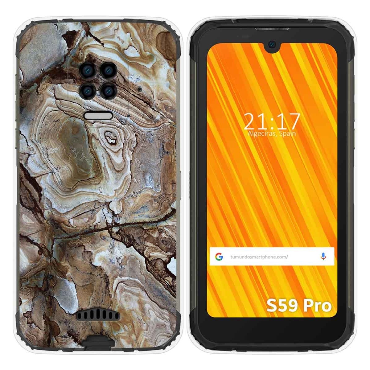 Tumundosmartphone Funda Gel Tpu para Doogee S59 Pro diseño Mármol 14 Dibujos