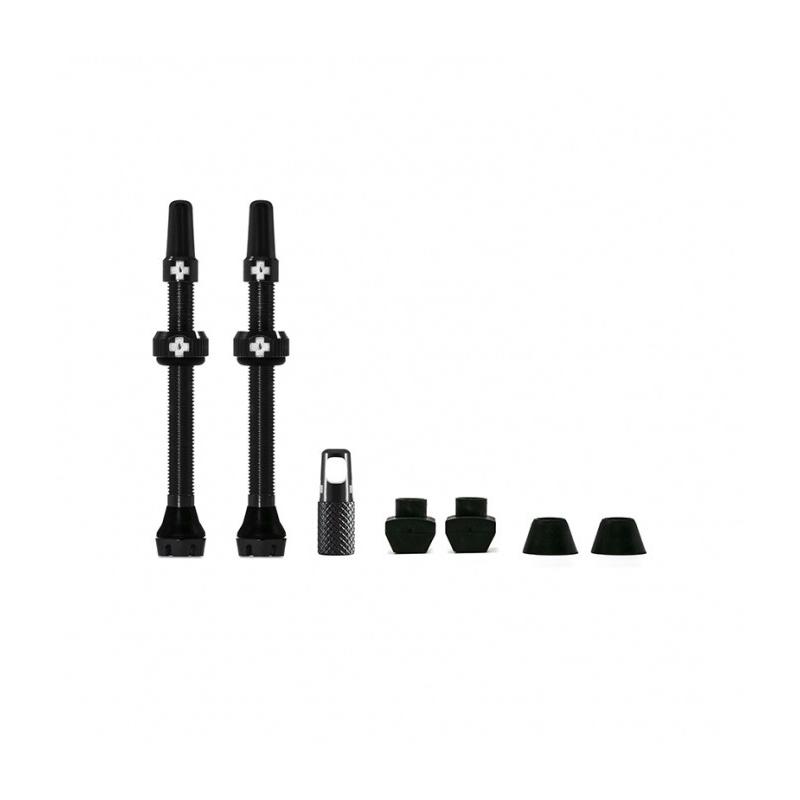 Muc-Off - Juego de Válvulas Tubeless V2 para Bicicleta, de aluminio 7075 con sistema de flujo de aire libre, ranura Allen de 4 mm y herramienta de extracción integrada, compatible con inserciones de espuma