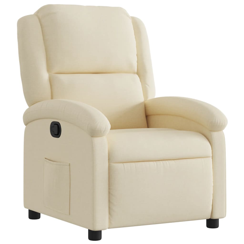 vidaXL Sillón reclinable de tela crema