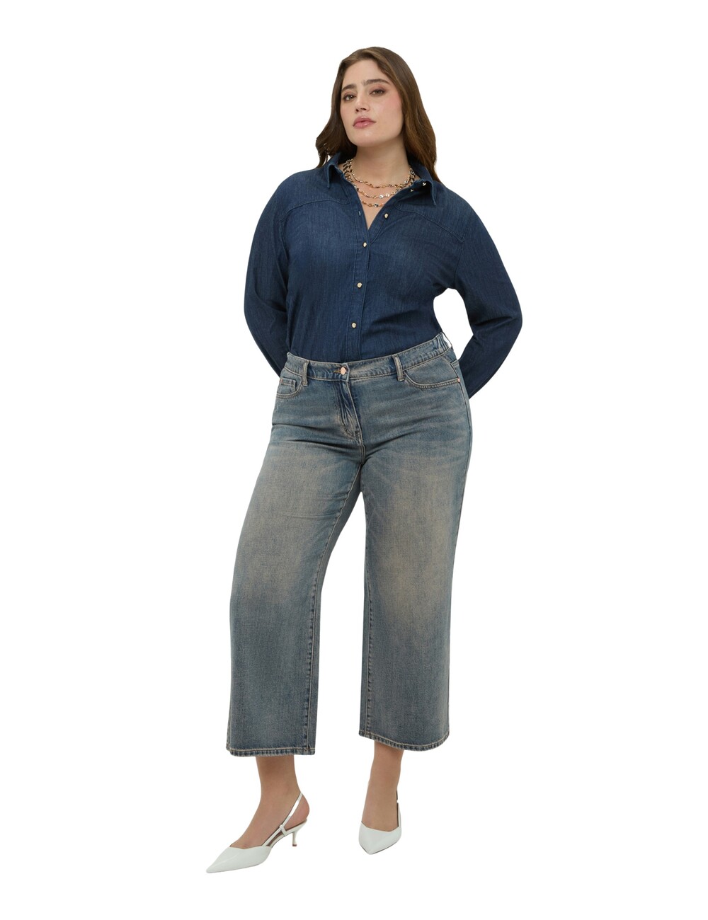 Fiorella Rubino - Jeans cropped lavado washed