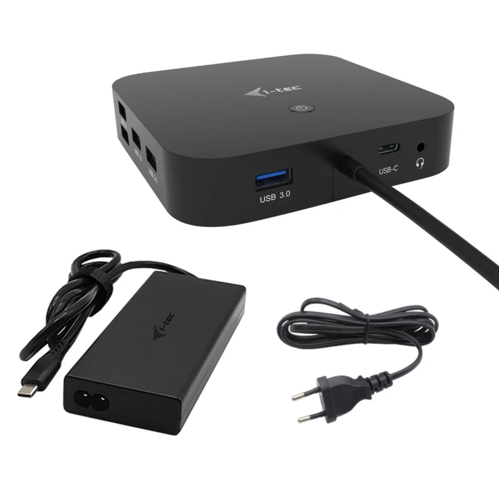 I-Tec - Docking station HUB Switch I-tec 4K Ultra HD con 6 puertos USB, LAN Gigabit y Power Delivery 100 W para portátiles USB-C/Thunderbolt 4 en color negro