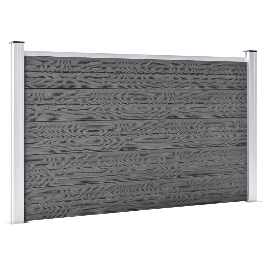 Vidaxl Valla de Jardín de WPC 353x106 Cm Color Marrón, Gris, Negro