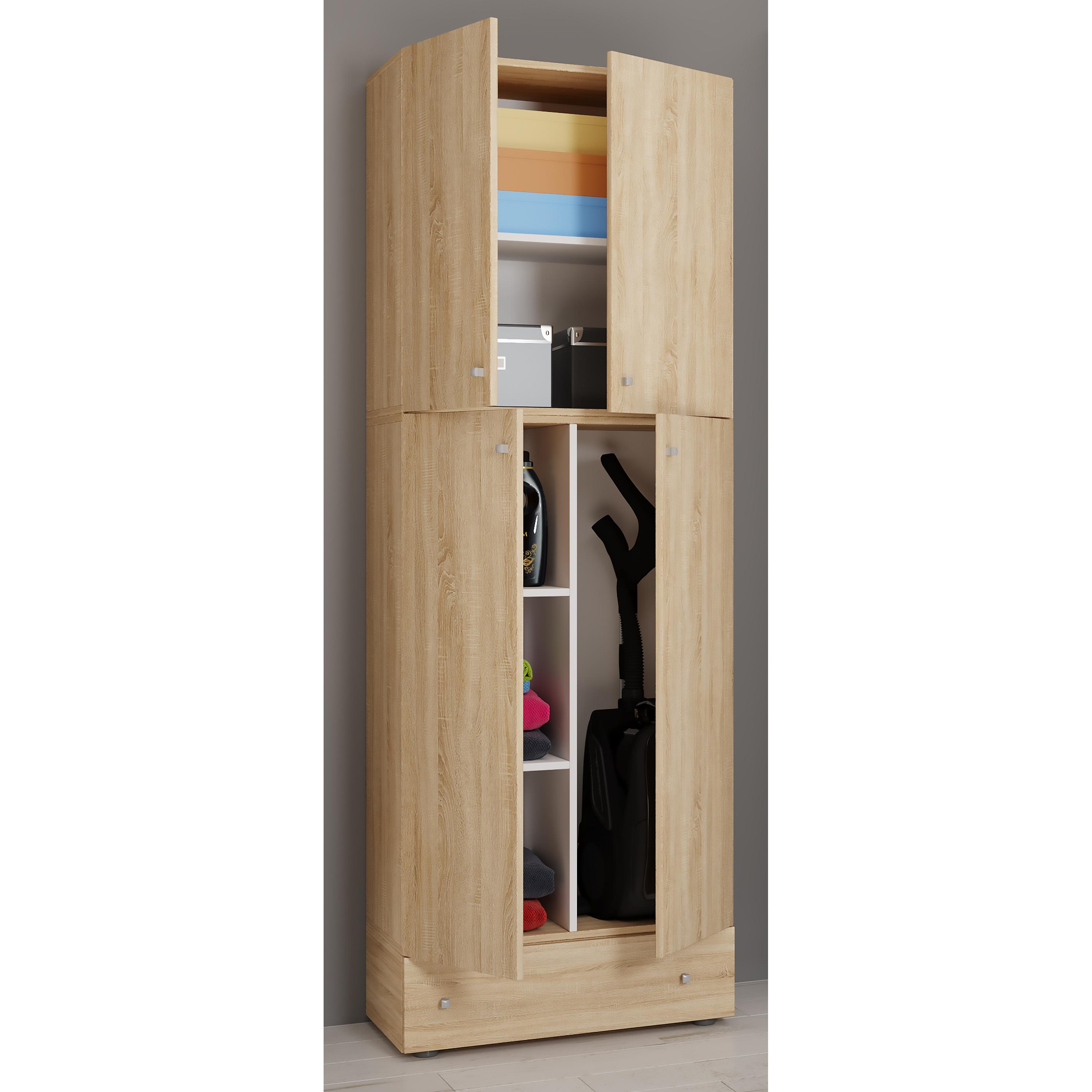 Escobero de madera Aspirador Armario de limpieza Armario doméstico Cajón Lona S Escobero de madera Aspirador Armario de limpieza Armario doméstico Cajón Lona S