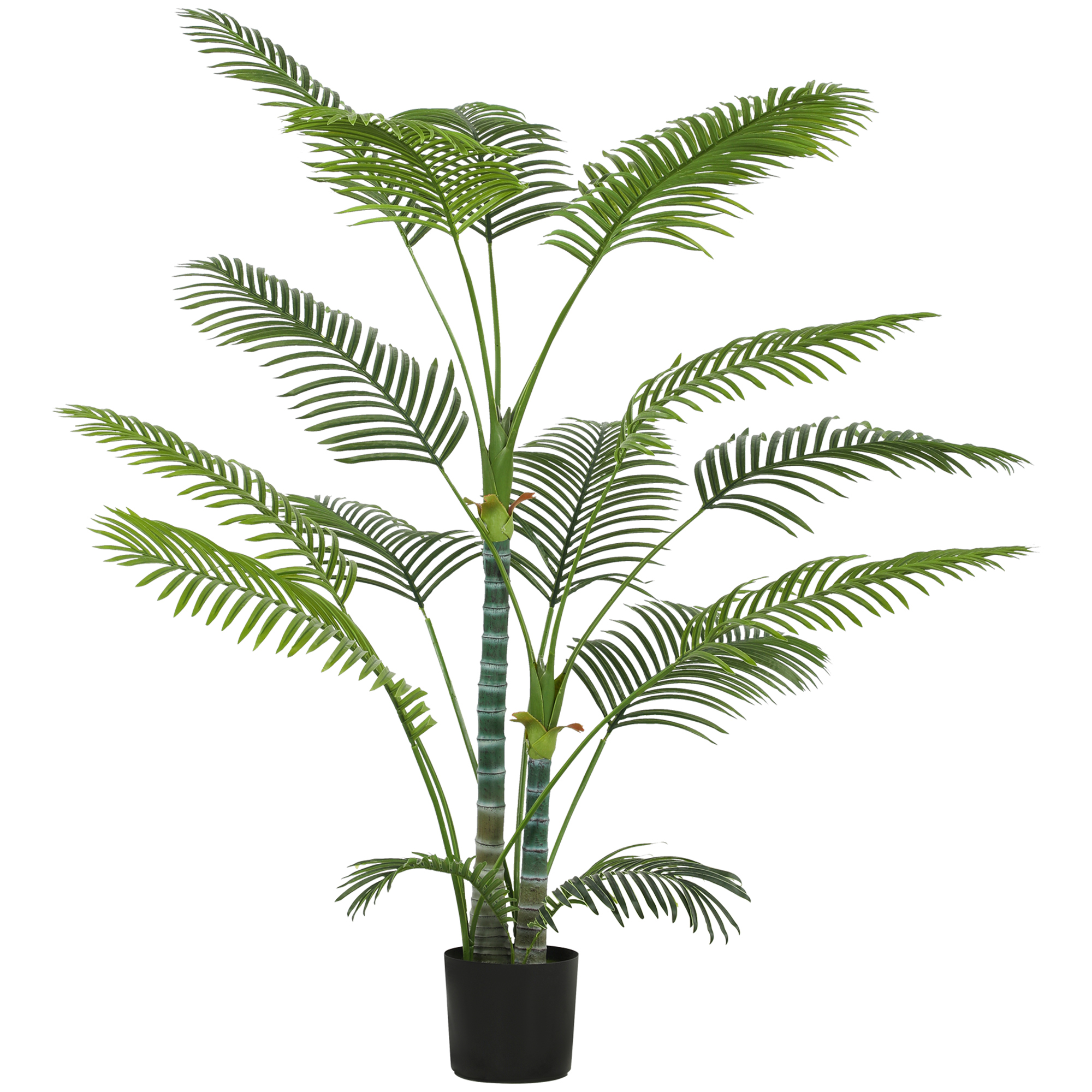 HOMCOM Planta Artificial Decorativa 170 cm Palmera Artificial con Maceta y Hojas para Interior Hogar Salón Oficina Verde