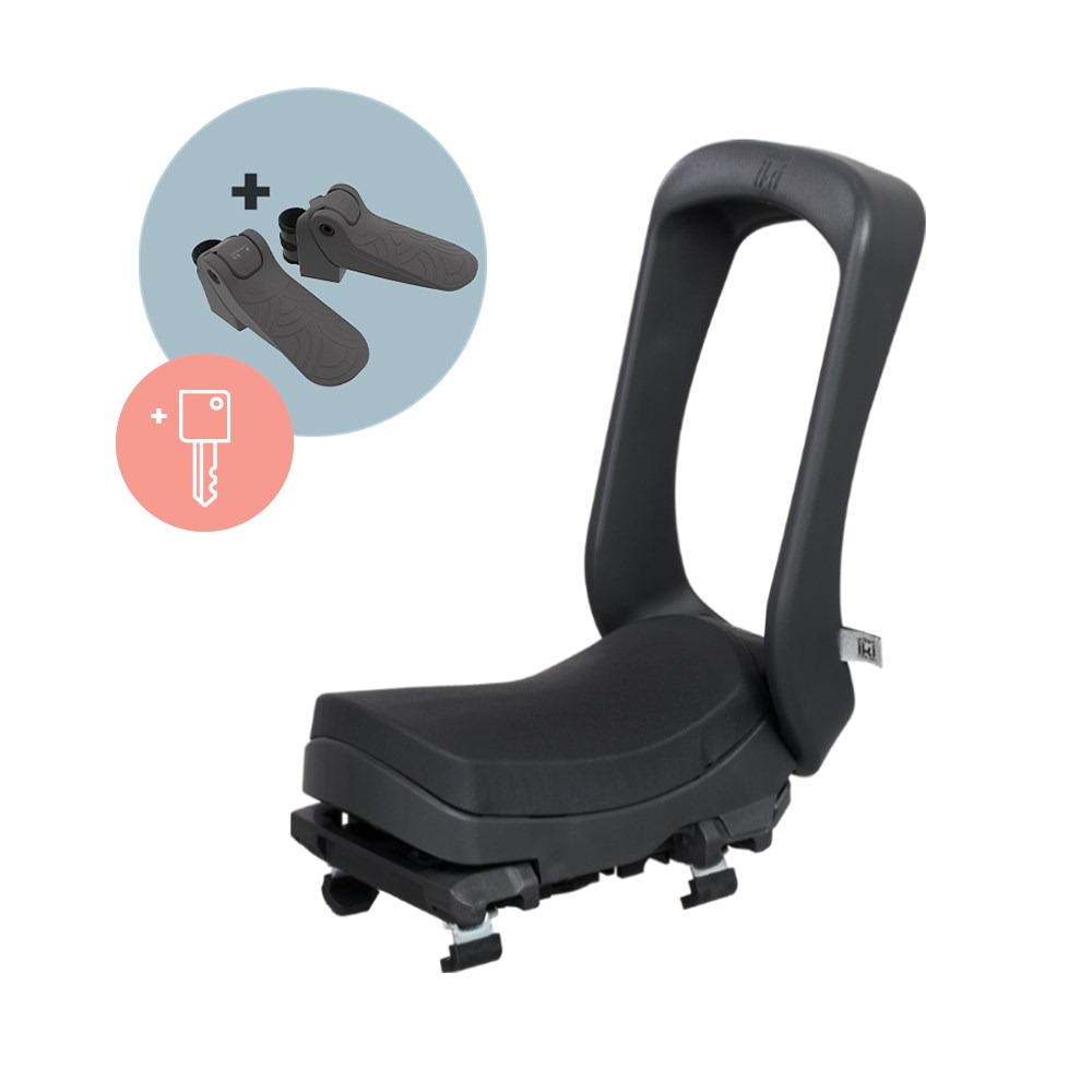 Urban iki Asiento de Bicicleta Junior – Montaje en portaequipajes con candado