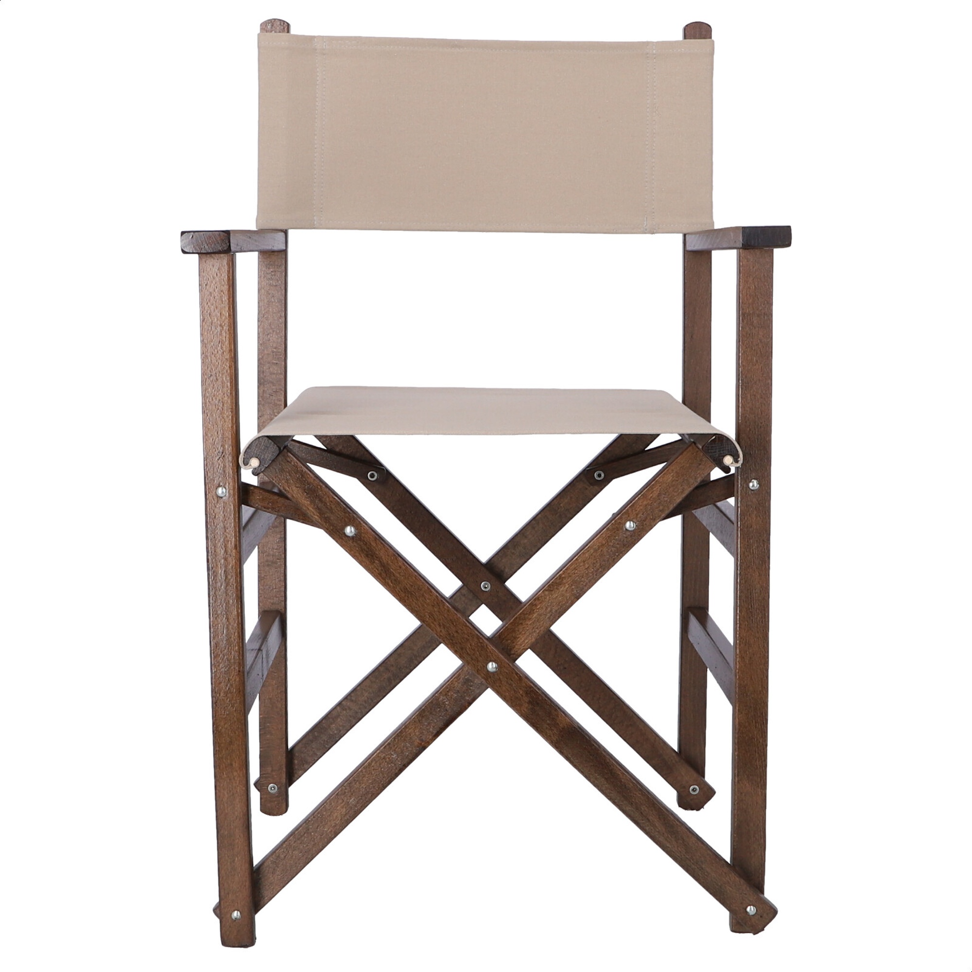 Wellhome Sillón Director Plegable Estructura Nogal con Lona Cruda 51x46x86 Cm