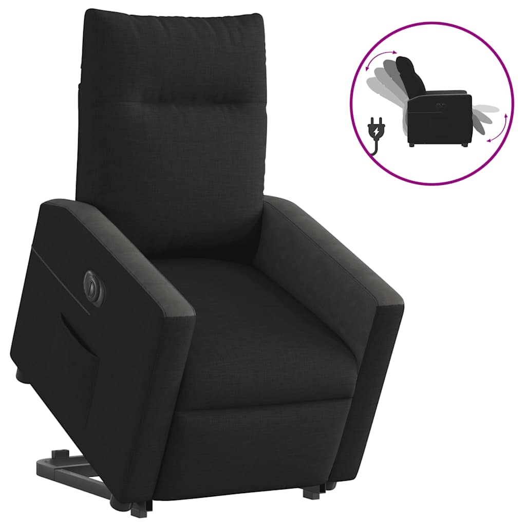 vidaXL Sillón eléctrico reclinable elevable de tela negro