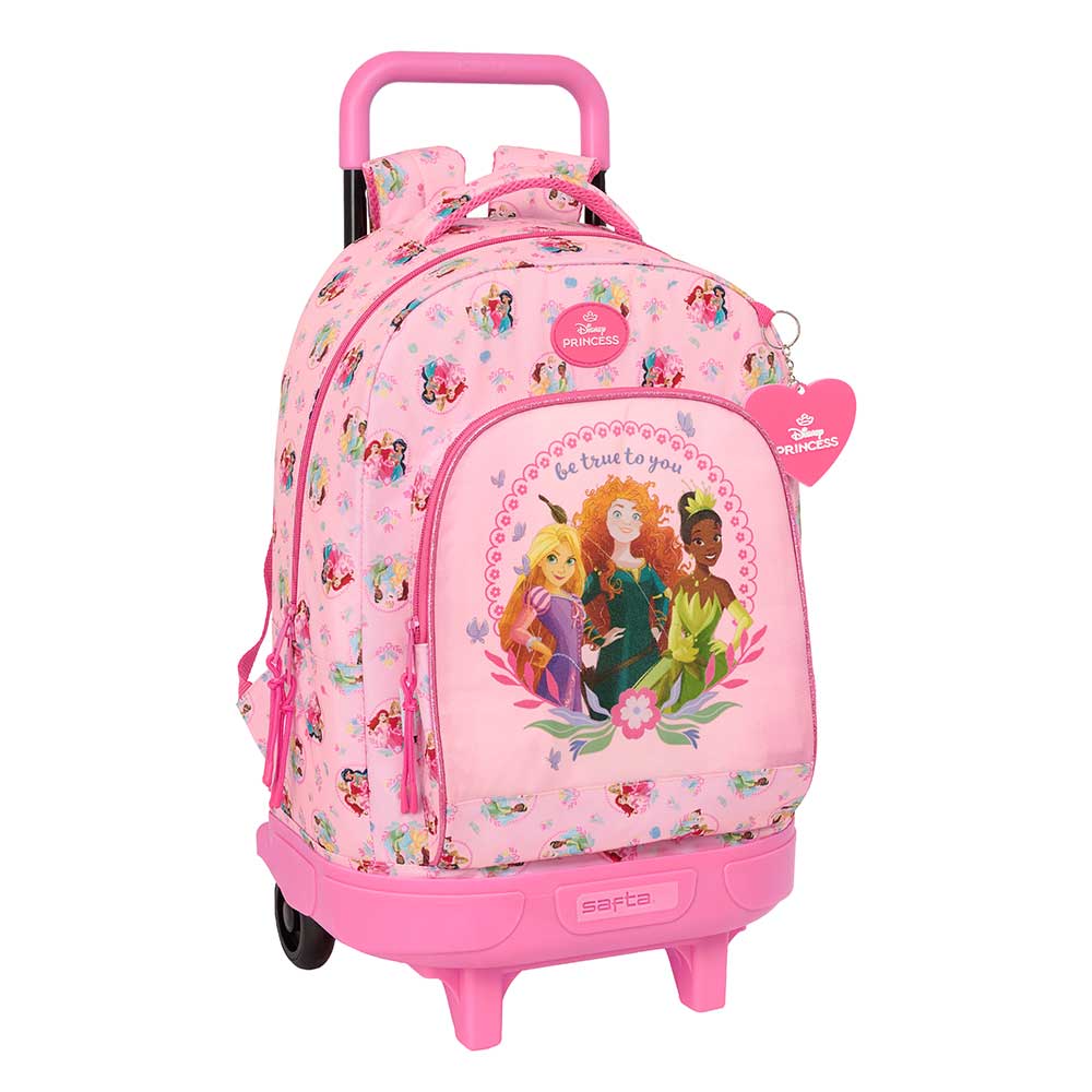MOCHILA GDE. C/RUEDAS COMPACT EXTRAIBLE PRINCESAS DISNEY