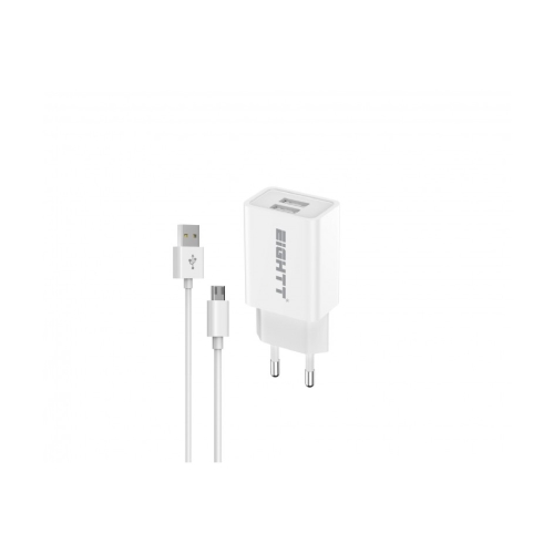 Eightt Technology - Cargador ECW-M para Smartphone y Tablet Micro USB 5V 2.4A Compacto y Rápido