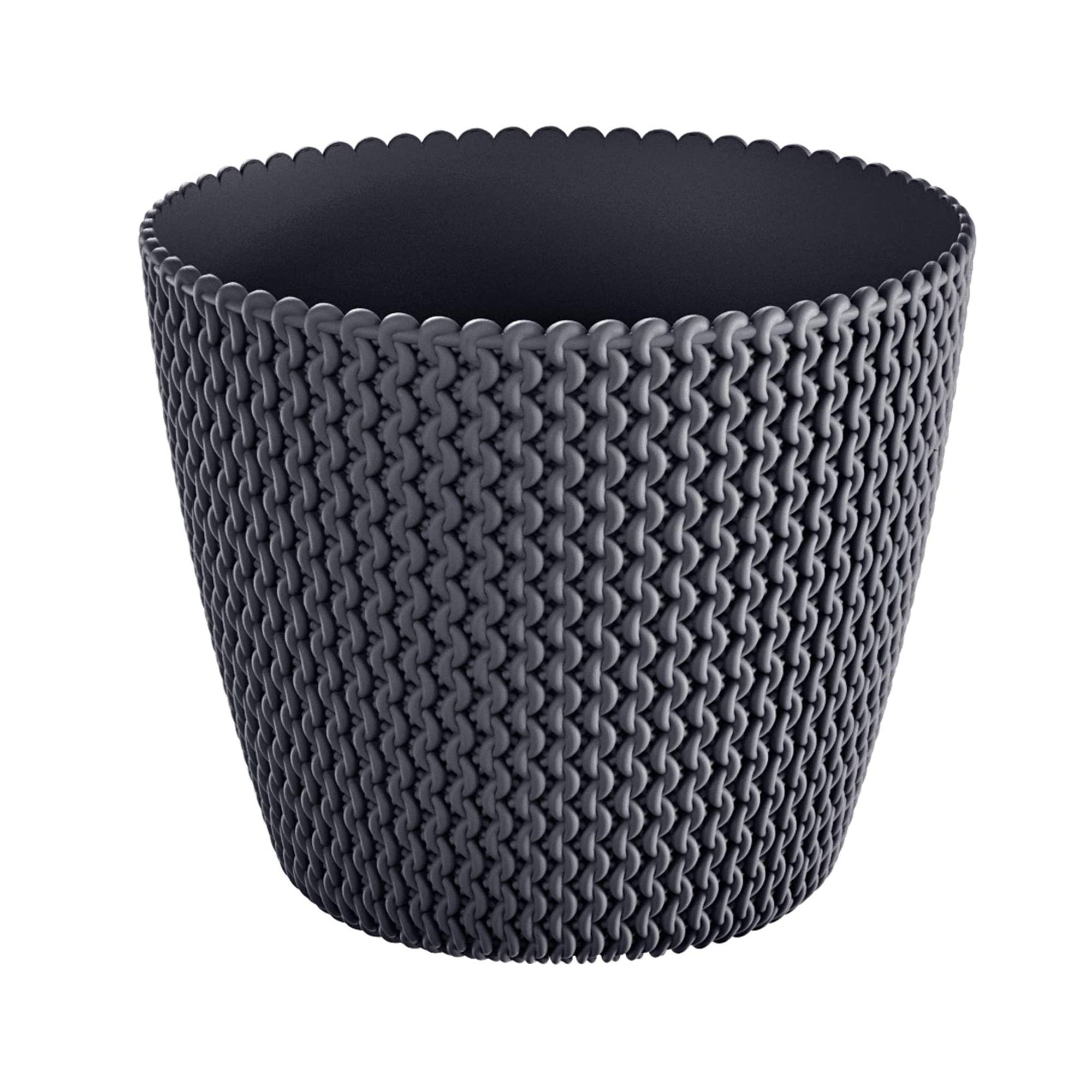 Maceta redonda 11,5L PROSPERPLAST Splofy de plastico en color gris, Ø29,5 x 24,9 cm