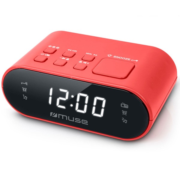Muse m-10 rojo radio despertador fm con altavoz integrado EL PRECIO INCLUYE 2 UNIDADES