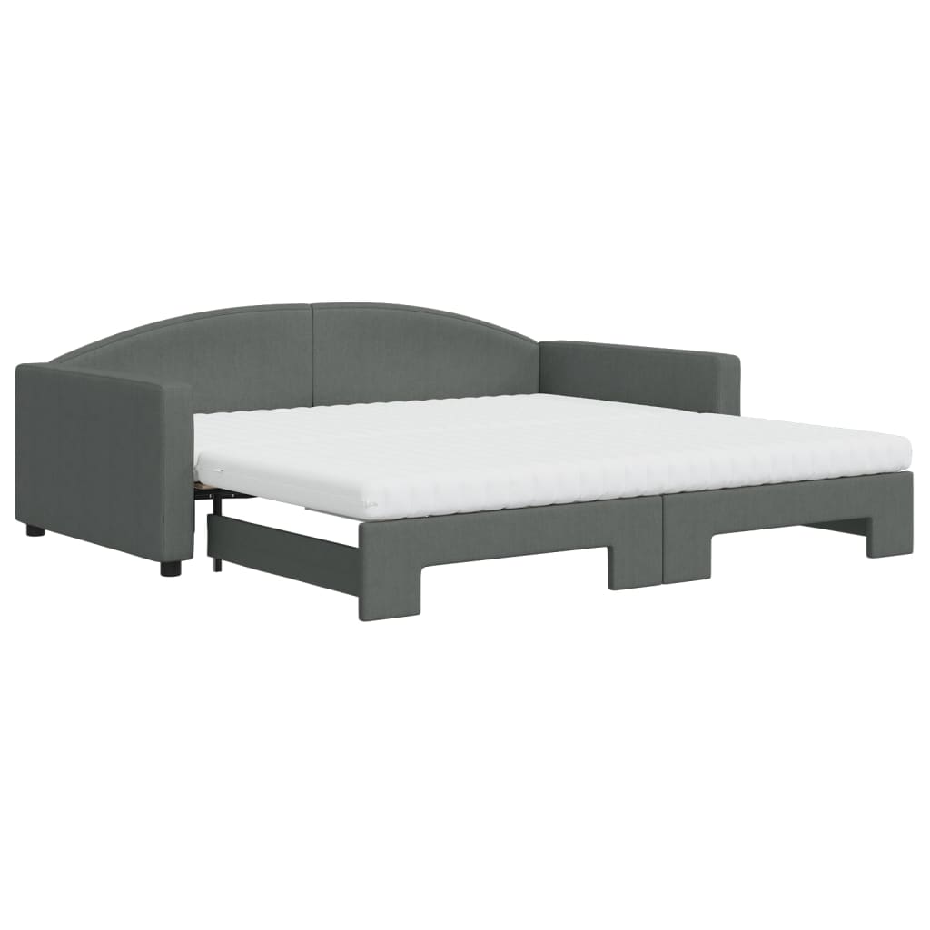 vidaXL Sofá cama nido con colchón tela gris oscuro 100x200 cm