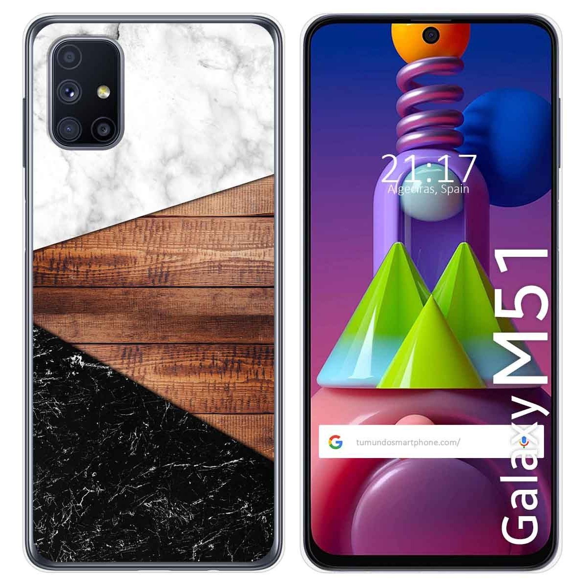 Tumundosmartphone Funda Gel Tpu para Samsung Galaxy M51 diseño Mármol 11 Dibujos
