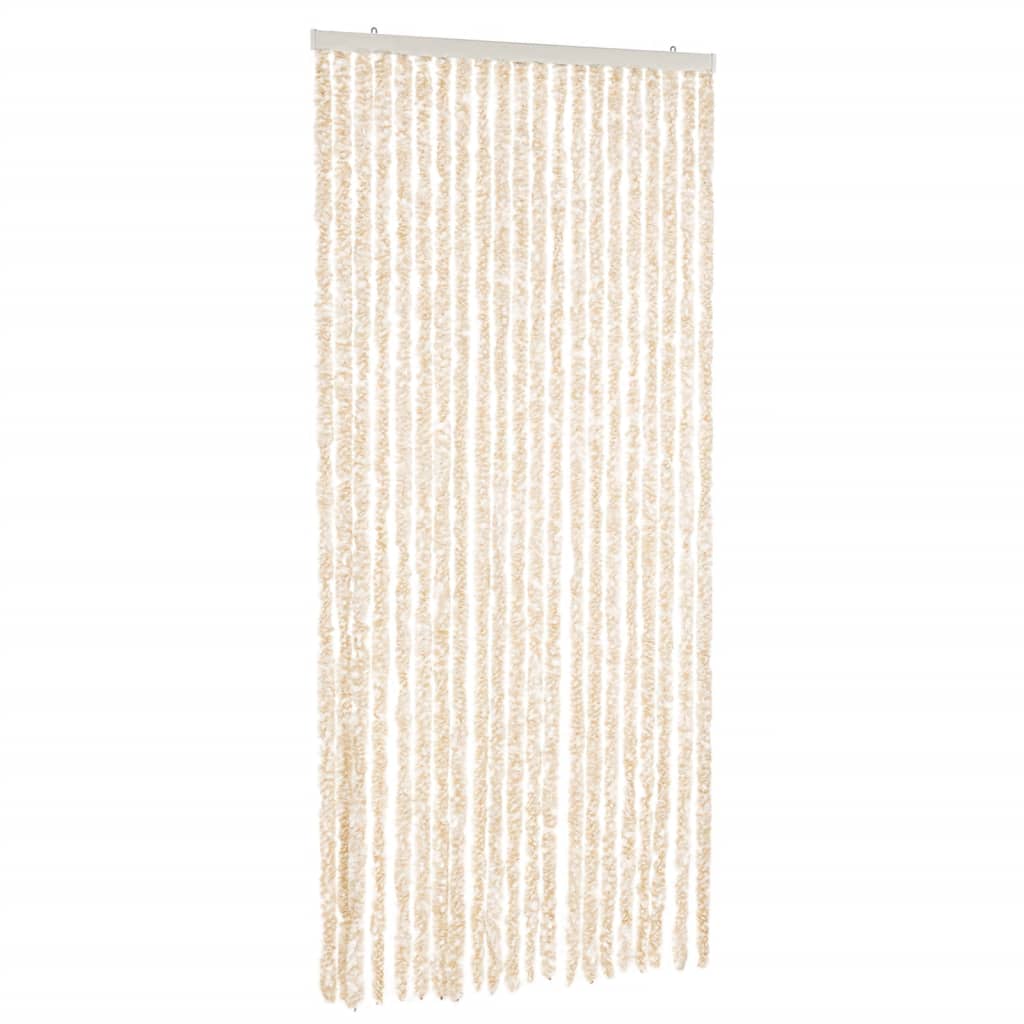 vidaXL Cortina Antimoscas Persiana Protección Chenilla 90x200 cm Color Beige,  Beige y marrón,  beige and dark brown y mas