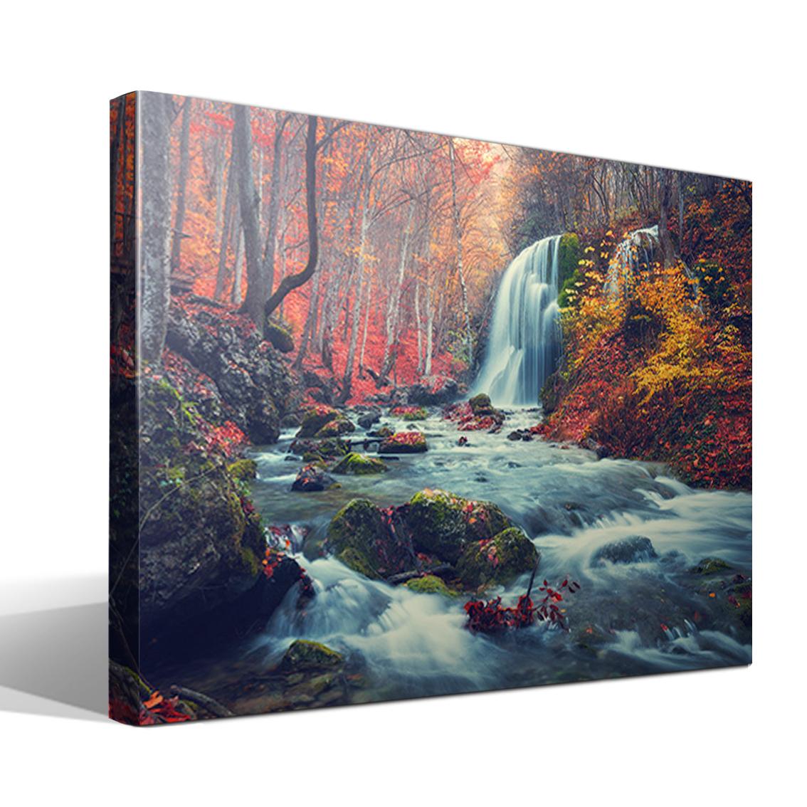 Cuadro Canvas Bosque en Otoño - Alta Resolución - Lienzo Algodón 100% - Bastidor Madera Reforzado - Fabricado en España