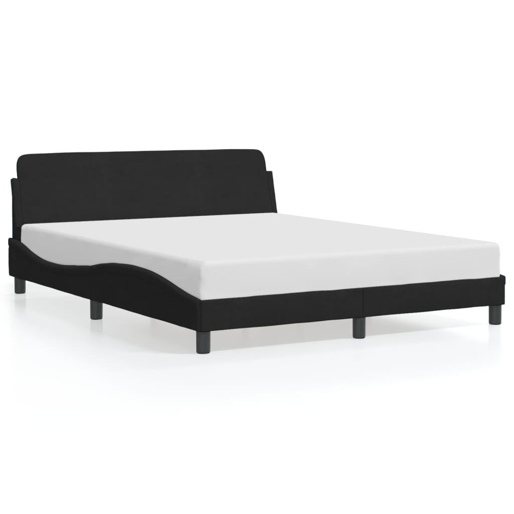 vidaXL Estructura de cama Dover terciopelo negro 160x200 cm