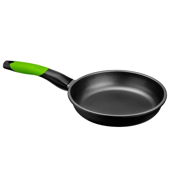Bra - Sartén Prior, De 18 a 32 cm, Aluminio Fundido, Apta Inducción, Revestimiento Antiadherente Teflón, Mango Ergonómico Silicona Verde