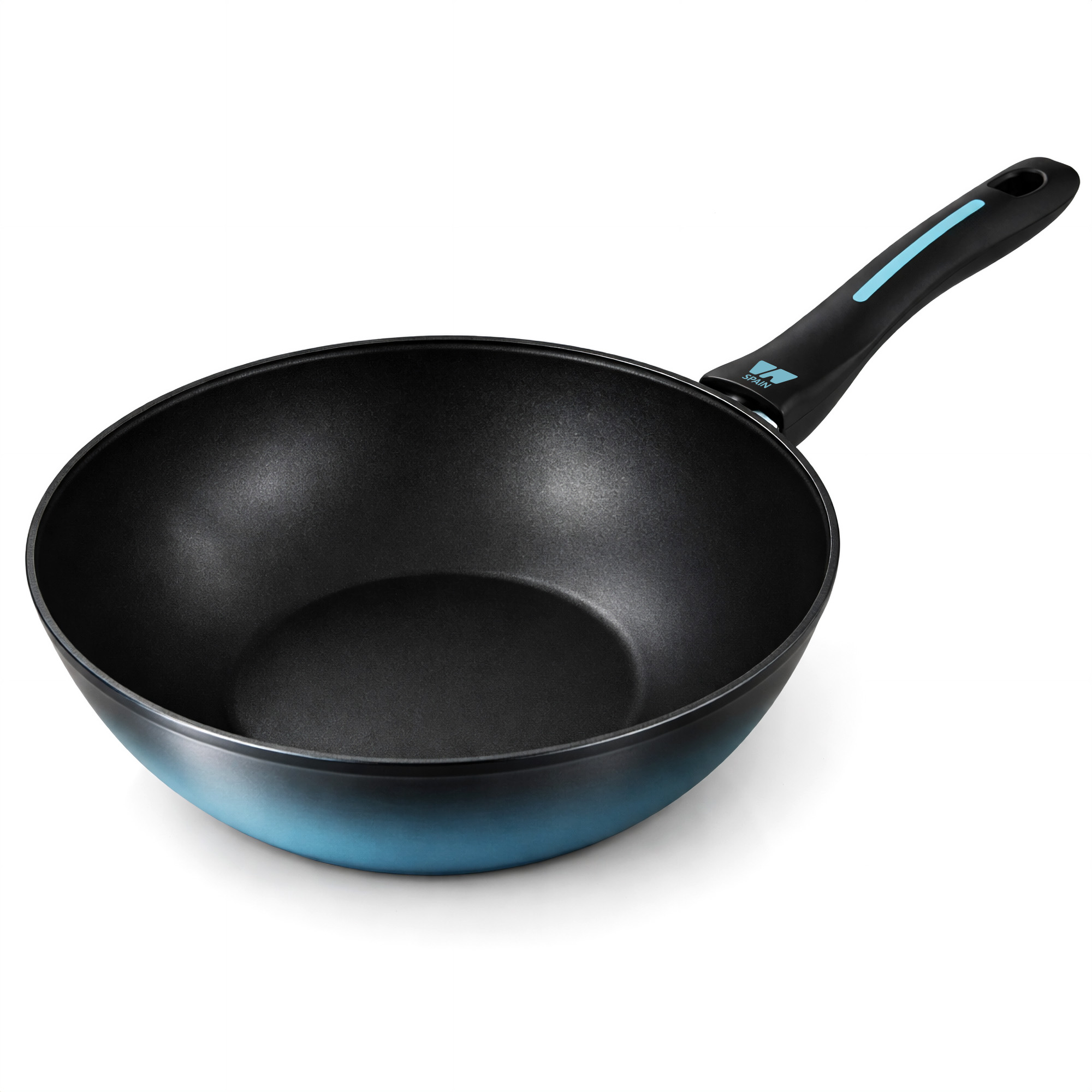 Briebe Mare Wok Inducción Acero Forjado 26cm Antiadherente sin PFOA, Apto Todas Cocinas Fabricada en España, , Azul
