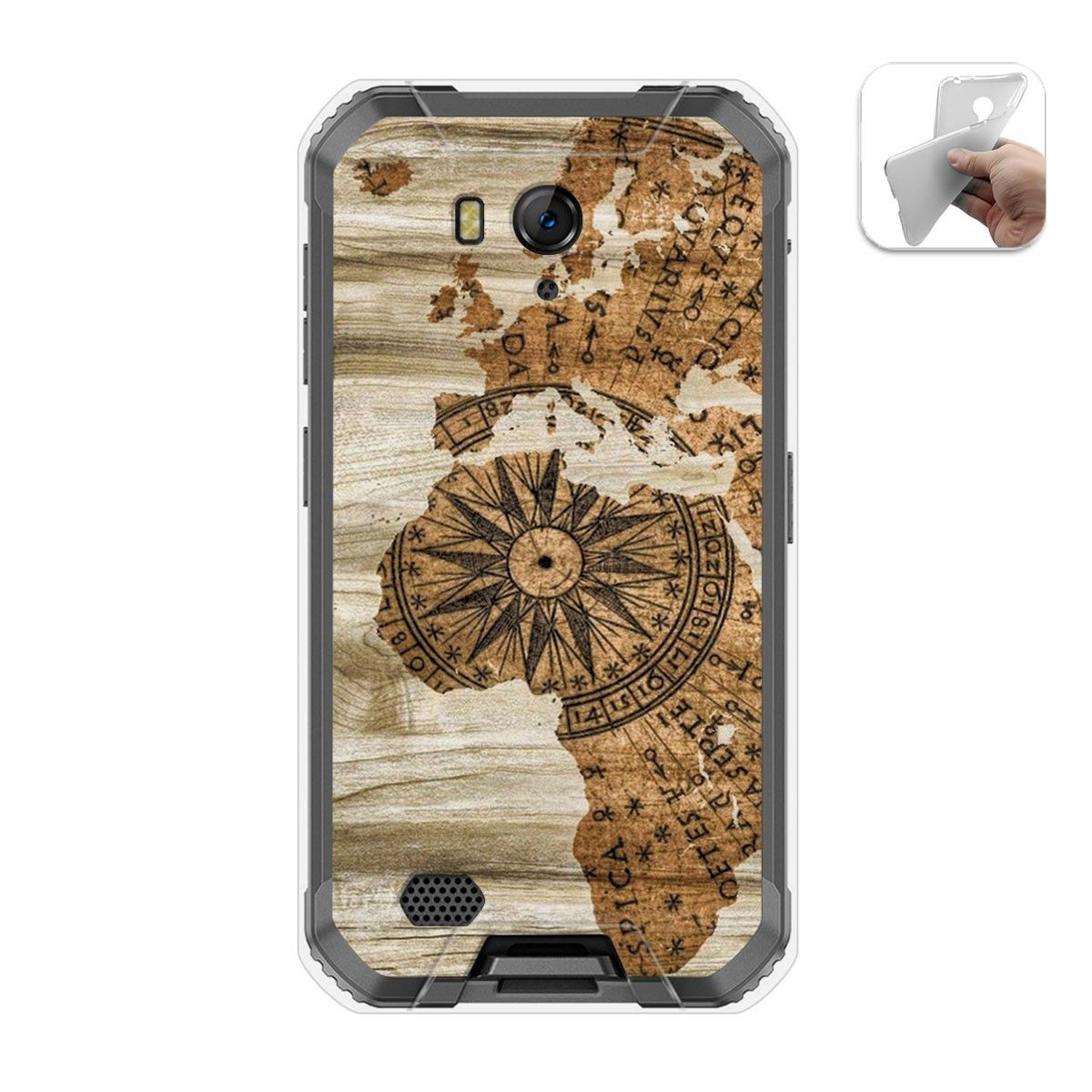 Tumundosmartphone Funda Gel Tpu para Ulefone Armor X6 diseño Madera 07 Dibujos