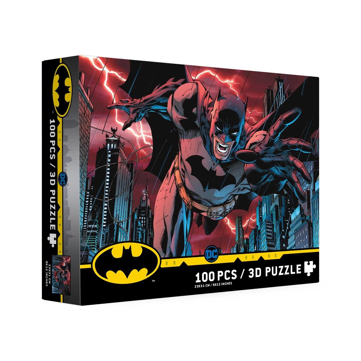 SD Toys - Puzzle 3D Batman Ciudad de Gotham con 100 piezas para adultos y jóvenes, efecto universo DC, decorativo tras montaje WRN25315
