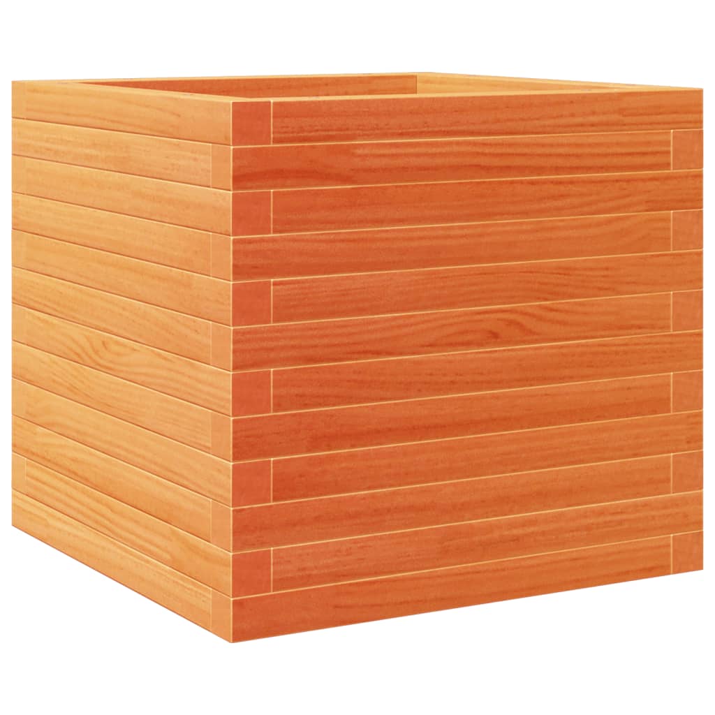 vidaXL Jardinera madera de pino impregnada 50x50x46 cm Color Pino natural,  Blanco,  Marrón cera y mas