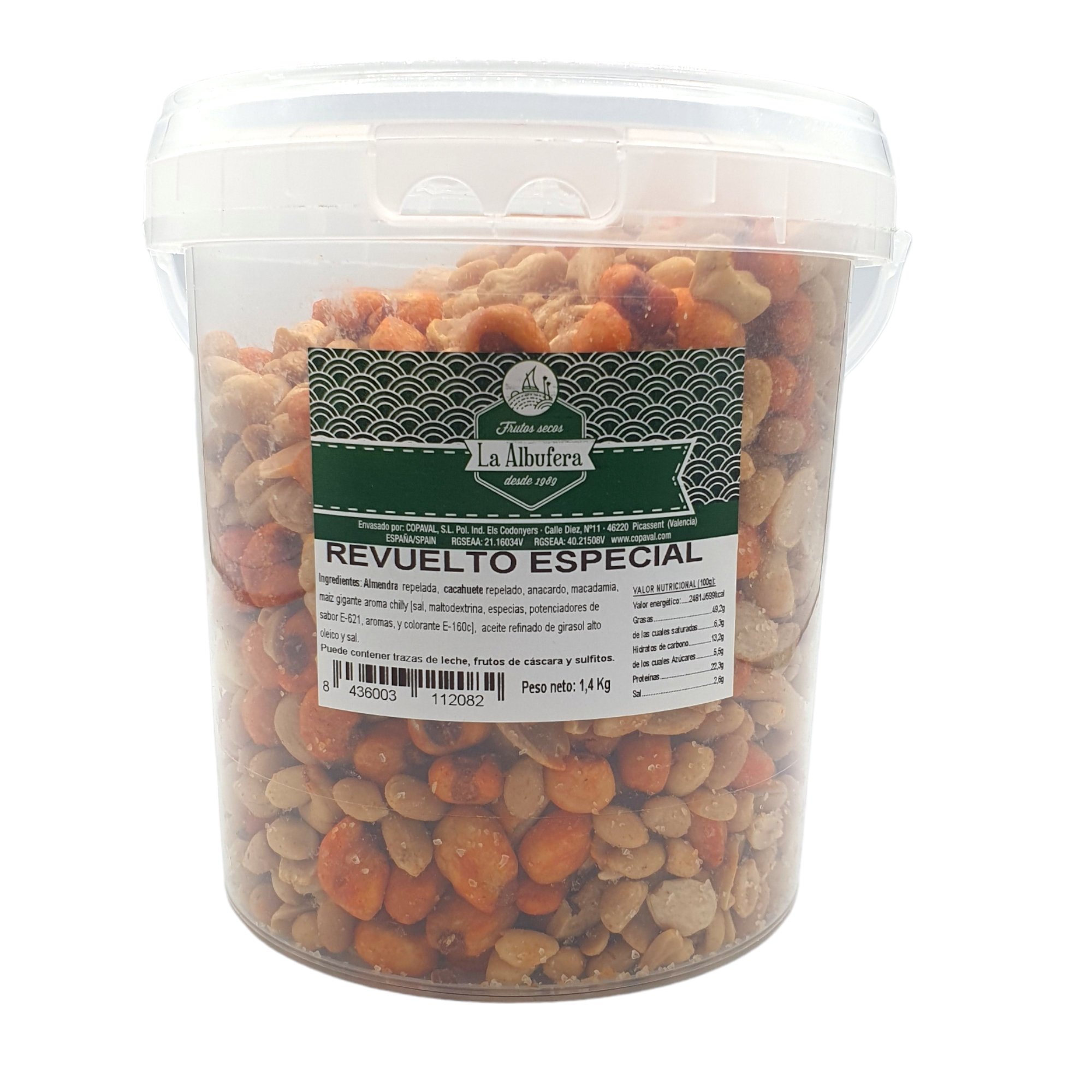 Coctel de Frutos Secos - Revuelto Especial Frutos Secos - Cubo 1,400 Kilo - Mix Frutos Secos - La Albufera