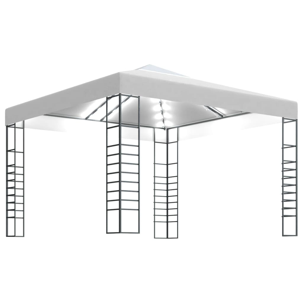 vidaXL Carpa Cenador de Jardín con Tira de Luces 3x3 m Carpa Parasol Color Antracita,  Blanco, y mas