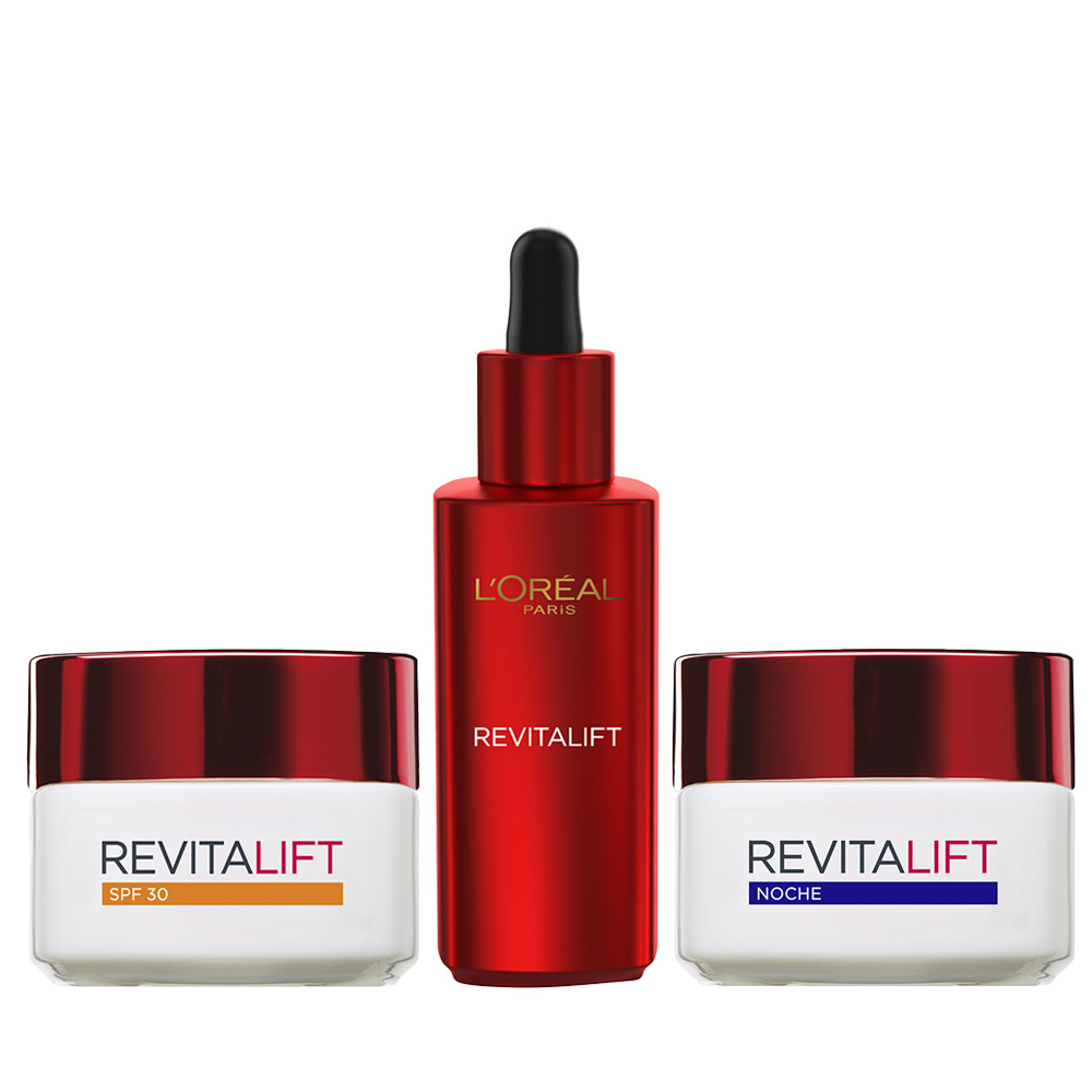 LOréal Paris | Revitalift Serum antiarrugas - Con Pro-Retinol - 30ml + Crema de Día Antiarrugas con protección solar - Con Pro-Retinol - 50 ml + Crema Noche Antiarrugas - Con Pro-Retinol - 50 ml