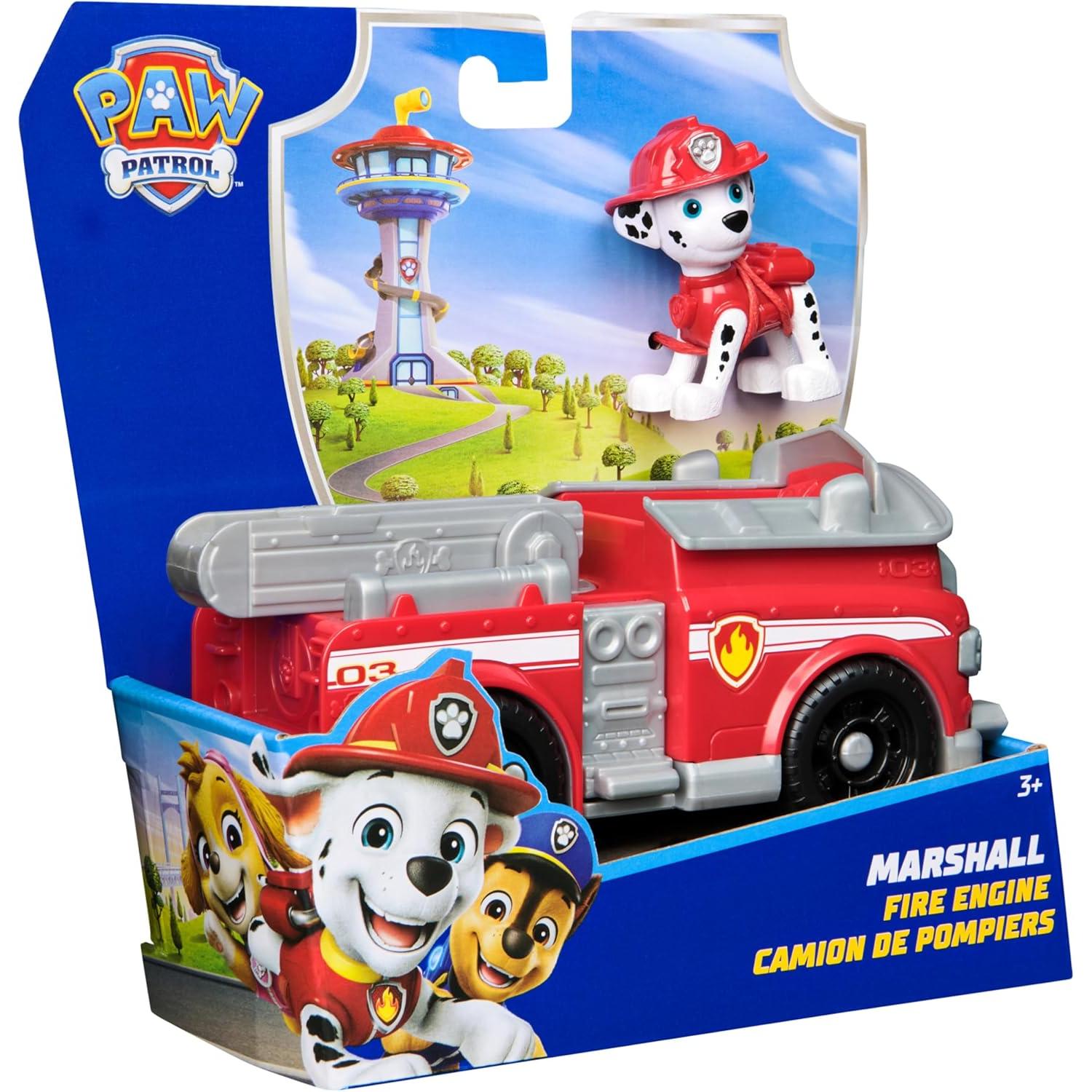 Patrulla Canina - Camión Bomberos y Figura Marshall - Camión de 15 cm con Figura Marshall - Patrulla Canina Juguetes - Juguetes Niños 3 Años (Spin Master 6069058)