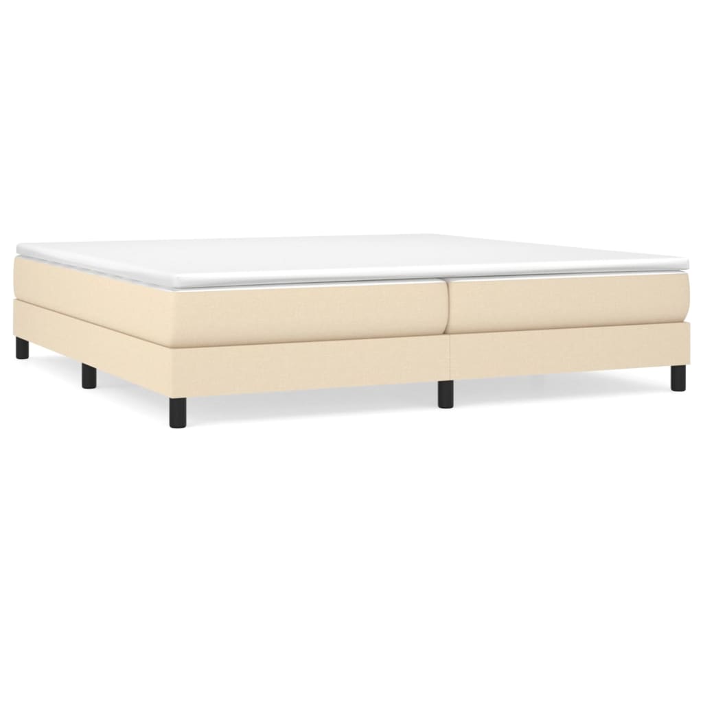 vidaXL Estructura de cama con somier tela color crema 200x200 cm