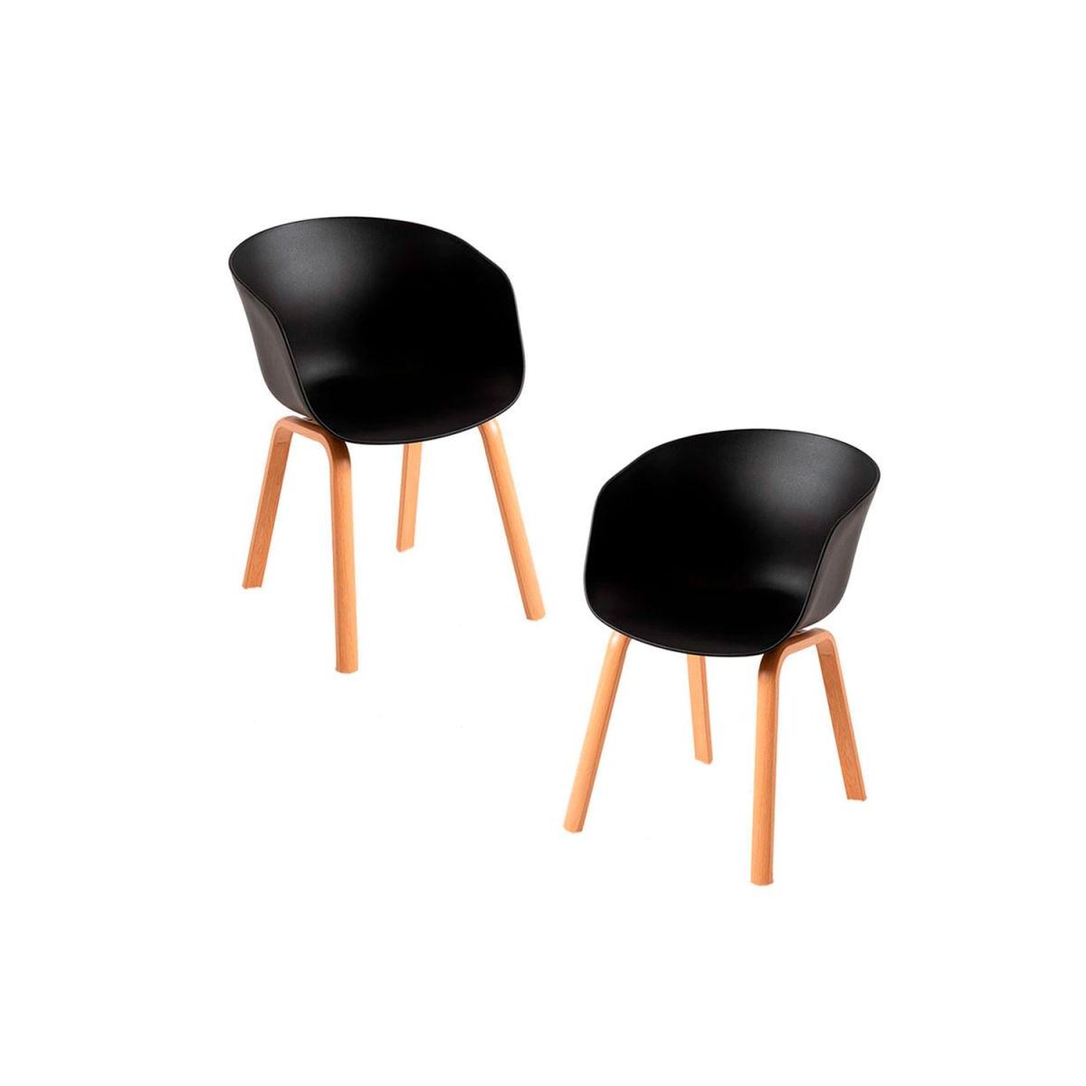 Regalos Miguel - Packs Sillas Comedor - Pack 2 Sillas Hema - Negro